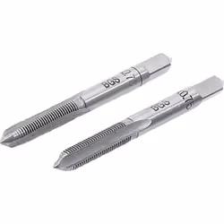 Ensemble de 2 tarauds M6 X 0.75 mm. Le taraud ébaucheur, marqué d'un trait circulaire, est le premier à passer. L'autre est l ...