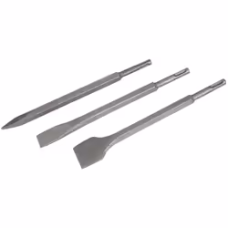 Jeu de burins SDS PLUS 6 pans - 3 pièces. En acier trempé matricé avec fini grenaillé. Pour les travaux généraux de burinage ...