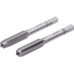 Ensemble de 2 tarauds M8 X 1.00 mm. Le taraud ébaucheur, marqué d'un trait circulaire, est le premier à passer. L'autre est l ...