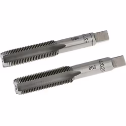 Ensemble de 2 tarauds de M14 x 1.25 mm de qualité BGS Technic Le taraud ébaucheur, marqué d'un trait circulaire, est le premi ...