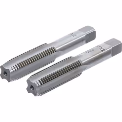Ensemble de 2 tarauds de M16 x 2.00 mm de qualité BGS Technic. Le taraud ébaucheur, marqué d'un trait circulaire, est le prem ...