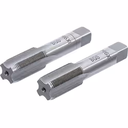 Ensemble de 2 tarauds de M16 x 1.00 mm de qualité BGS Technic. Le taraud ébaucheur, marqué d'un trait circulaire, est le prem ...