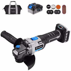 Pack meuleuse d'angle sans fil de 125 mm avec batterie, chargeur, sac et disques. Cette meuleuse d'angle sans fil offre une g ...