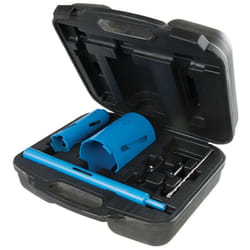 Coffret scies trepans diamantees 27, 53, et 106 mm 7 pieces 1/2 bsp