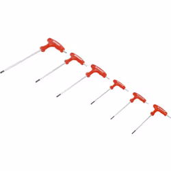 Jeu de 6 clés mâles Torx coté long et Résistorx percées coté court. Qualité professionnelle. ? Fabriqué par BGS DIY. ? Matièr ...