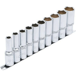 Bgs Technic - Jeu de 10 douilles extra longues 6 pans carre cliquet de 1/2 bgs - cotes pouces