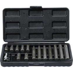 Coffret de 14 embouts 6 pans allen btr courts et longs carre adaptateur 1/2