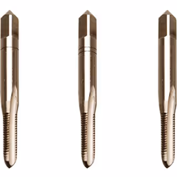 Jeu de 3 tarauds à main métriques HSS-G de diamètre 5 mm au pas 0.80. Lot comprenant : 1 taraud ébaucheur repéré d'un cercle. ...