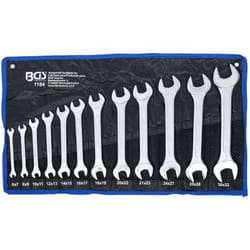 Bgs Technic - Jeu de 12 cles plates double fourches de 6 x 7 mm à 30 x 32 mm chrome vanadium
