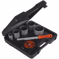 Coffret de 8 pièces idéales pour le perçage des carrelages et des murs. Scies-cloches et lime aux grains de carbure de tungst ...