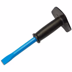 Pour les travaux de démolition, de taille et de rectification des matériaux de maçonnerie. Burin plat 25 x 300 mm avec pare-c ...