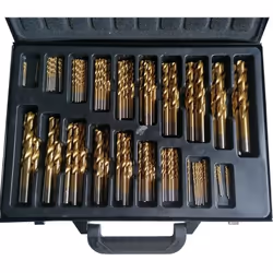 Coffret de 170 forets hélicoïdaux professionnels de 1 à 10 mm en acier rapide HSS revêtus de titane. Pour des forages précis ...