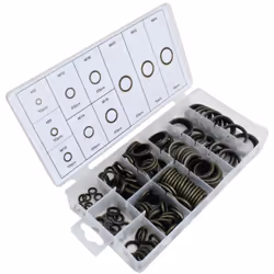 Assortiment de bagues standards d'étanchéité B.S (Bonded Seals) en acier avec joint caoutchouc. 150 joints de dimensions asso ...