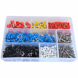 Lot de 1200 manchons isolants assortis pour câbles souples. Utilisés par exemple dans l'automobile et l'industrie. Embouts is ...