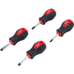 Bgs Technic - Jeu de 4 tournevis courts tom pouce plats et cruciformes