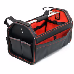 Sac porte-outils taille L avec bandoulière réglable et poignée. Sac spacieux et idéal pour garder ses outils bien rangés et à ...