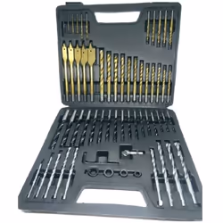 Mallette de 60 pièces pour métal, bois, béton. En acier rapide. Le coffret contient : 1 Fraise. 1 Clé hexagonale : 2,5 mm. 4 ...