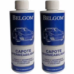 Lot promo de 2 nettoyants et rénovateurs de capotes incolores Belgom - 2 x 500 ml. Produit très utilisé par les collectionneu ...
