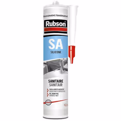 Mastic Rubson sanitaire translucide - 300ml. Convient pour joint de raccordement et joint d'étanchéité des douches, baignoire ...