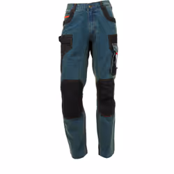 Pantalon de travail en jean stretch avec inserts en Cordura - TAILLE 40 Caractéristiques : 2 grandes poches italiennes. Poche ...