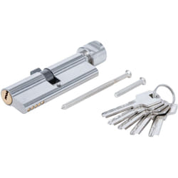 Bgs Technic - Cylindre de serrure de securite avec bouton 90 mm 45/45 et 5 cles