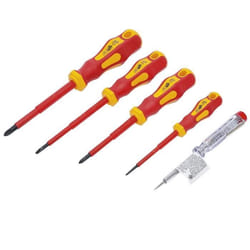 Jeu de tournevis - BGS TECHNIC - 5 pièces - VDE isolés - Poignées antidérapantes - Protection électrique