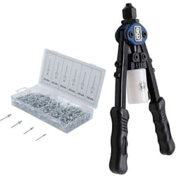 Bgs Technic - Lot pince a riveter a deux mains de 2.4 mm à 4.8 mm et coffret de 400 rivets