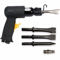 Burineur marteau pneumatique léger et maniable livré avec 4 burins, un raccord pour air comprimé et un ressort - Pour les tra ...
