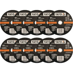 Yato - Promo lot 10 disques 230 x 3 x 22.2 plats a tronconner les metaux