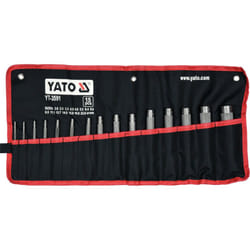Jeu de 15 emporte pieces ronds Yato de 2 à 22 mm, poincons de decoupe joints