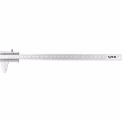 Pied à coulisse classique très grande taille à côtes métriques et pouces. Vernier au 1/20 mm. Pour mesures d'intérieur, d'ext ...
