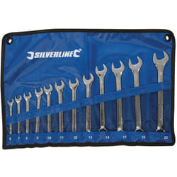 Jeu de 12 cles mixtes oeil plate de 6, 7, 8, 9, 10, 11, 12, 13, 14, 17, 19 et 22