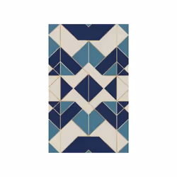 Tapis de salon 80x150 cm Polyester Triangle Bleu