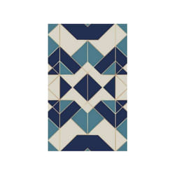 Tapis de salon 80x150 cm Polyester Triangle Bleu