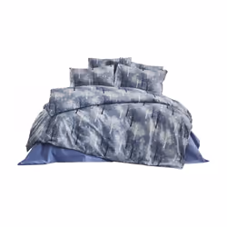 Parure de lit 140x200 cm Polycoton Tree Bleu