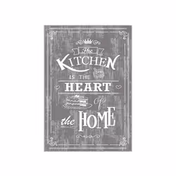 Tapis de cuisine 60x90 cm Polyester Kitchen Gris