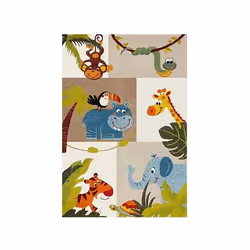 Tapis chambre enfant 80x150 cm Polyester Jungle
