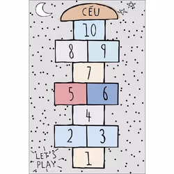 Tapis chambre enfant 80x150 cm Polyester Marelle Argenté