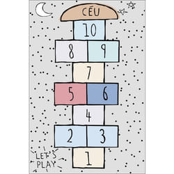 Tapis chambre enfant 80x150 cm Polyester Marelle Argenté