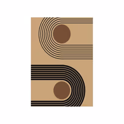 Tapis de salon 160x230 cm Polyester Seventies Beige