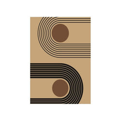 Tapis de salon 160x230 cm Polyester Seventies Beige
