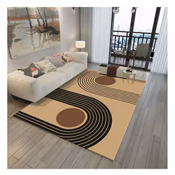 Tapis de salon 120x180 cm Polyester Seventies Beige