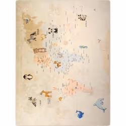 Tapis chambre enfant 120x160 cm Polyester Monde