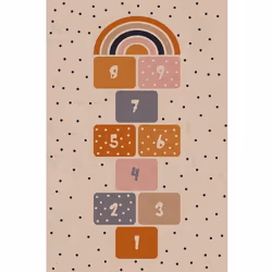 Tapis chambre enfant 80x150 cm Polyester Marelle Blanc