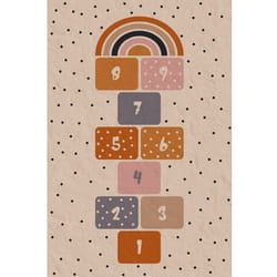 Tapis chambre enfant 80x150 cm Polyester Marelle Blanc