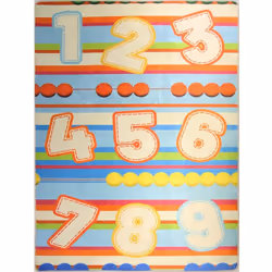 Tapis chambre enfant 80x150 cm Polyester Number Beige