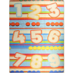 Tapis chambre enfant 80x150 cm Polyester Number Beige