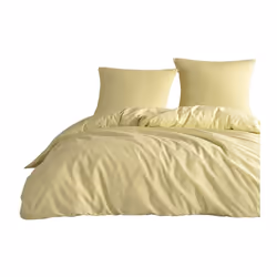 Parure de lit 240x260 cm Polycoton Jaune