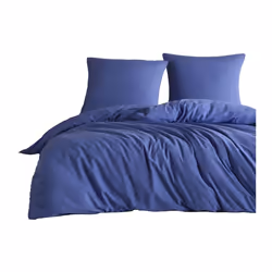 Parure de lit 140x200 cm Polycoton Bleu