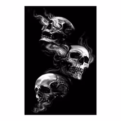Tapis de salon 80x150 cm Polyester Skull